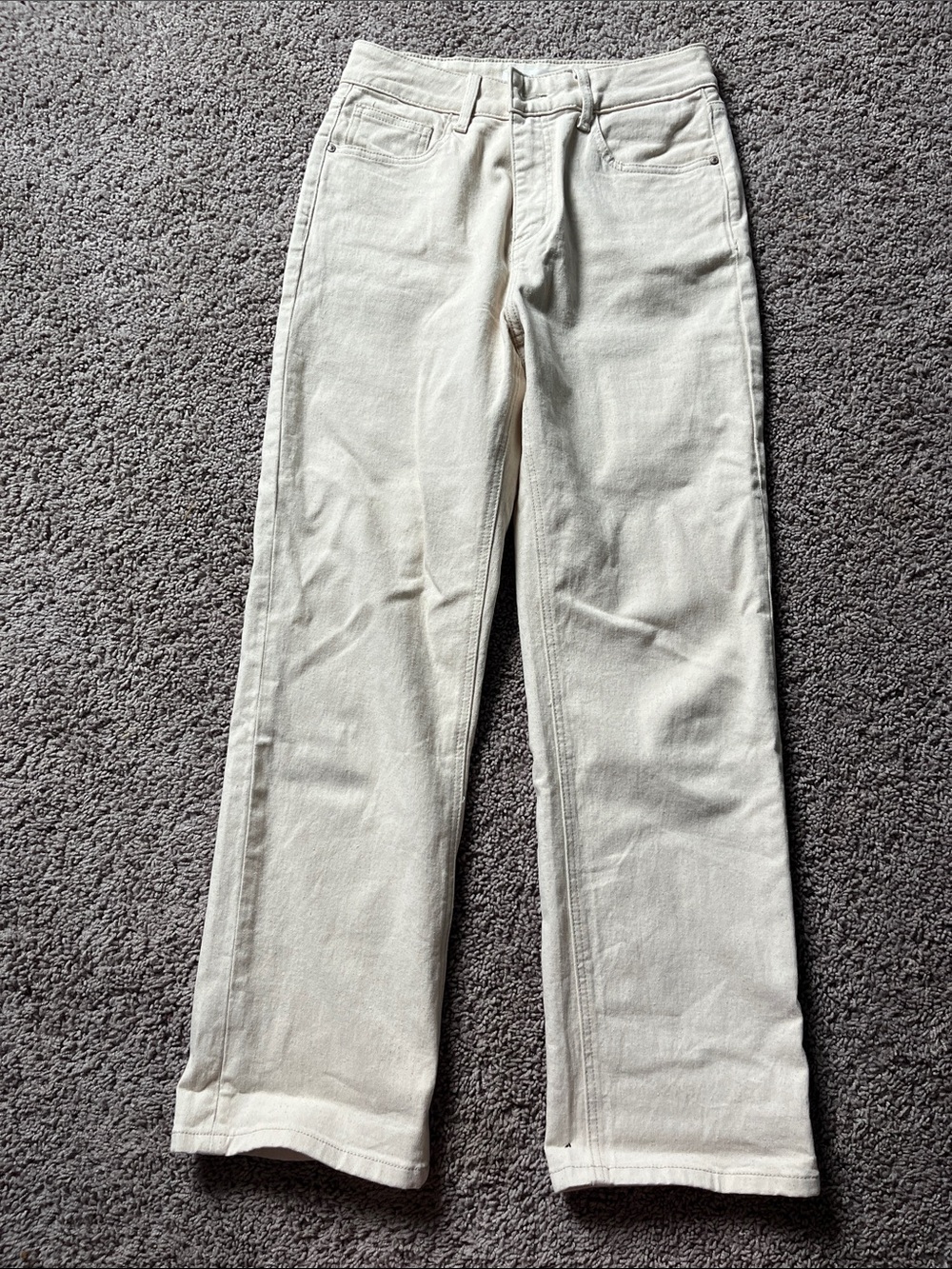 Beige denim pants